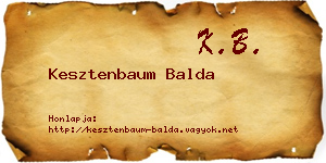 Kesztenbaum Balda névjegykártya